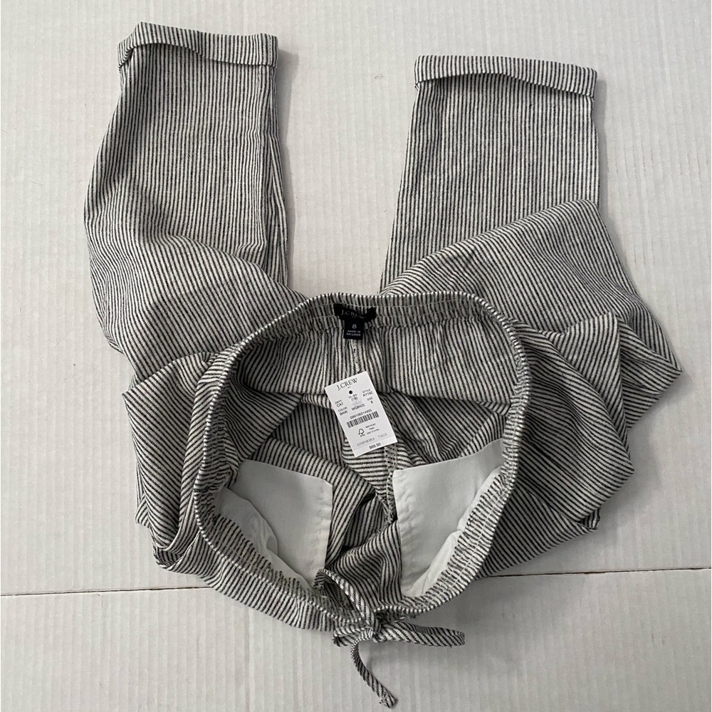 🆕NWT J Crew Linen Cotton Drawstring Pant Size 8 - Picture 3 of 9